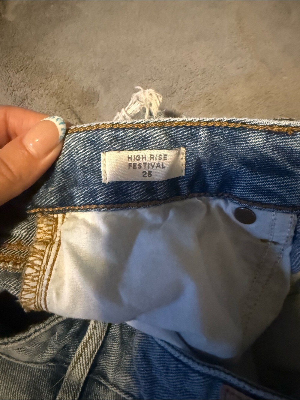 PacSun Light Blue Distressed Denim Cutoff Shorts - Picture 3 of 3